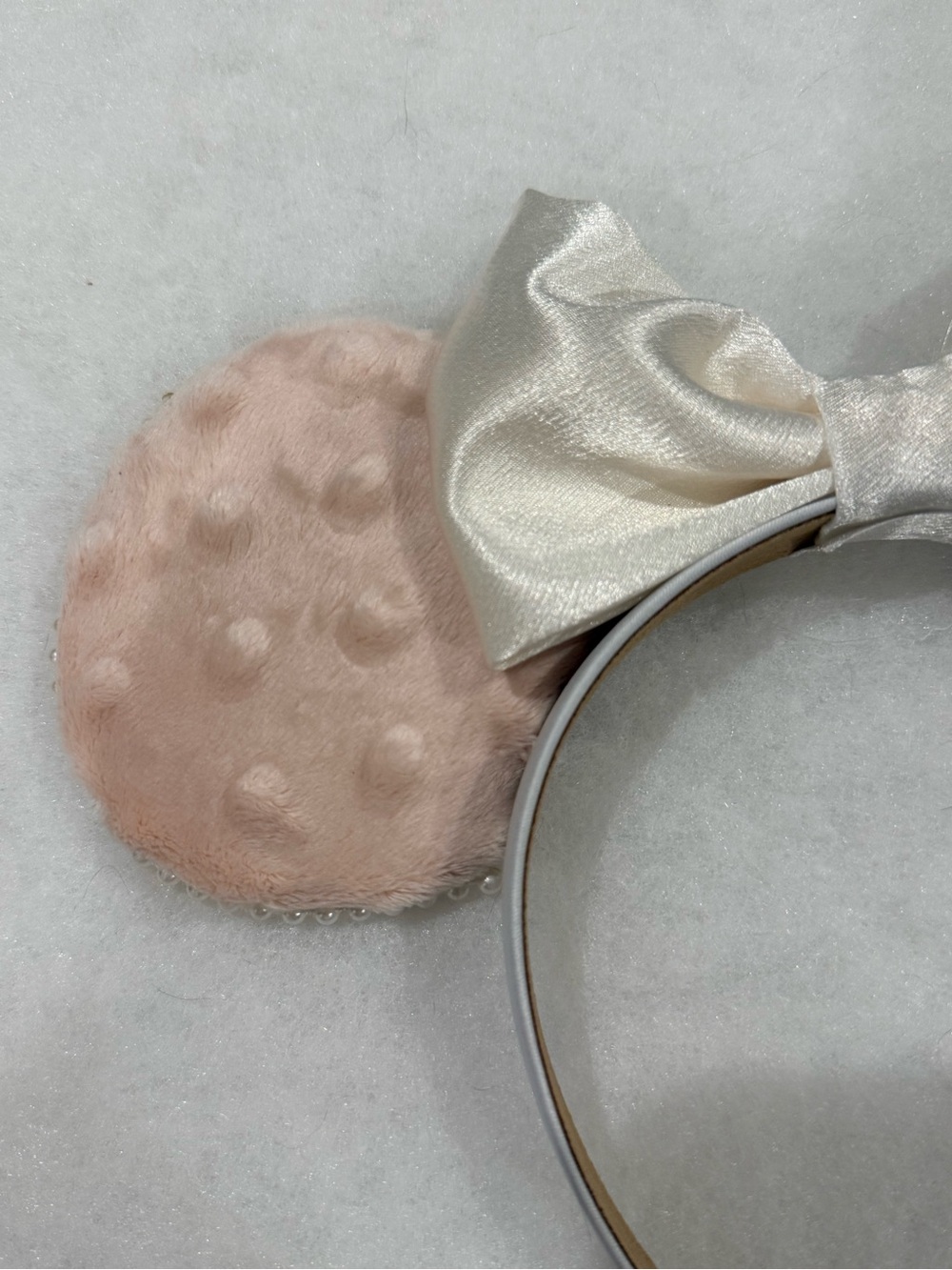 Pastel Plush gender reveal pregnancy announcement Minnie Ear mouse Headband - Picture 2 of 3